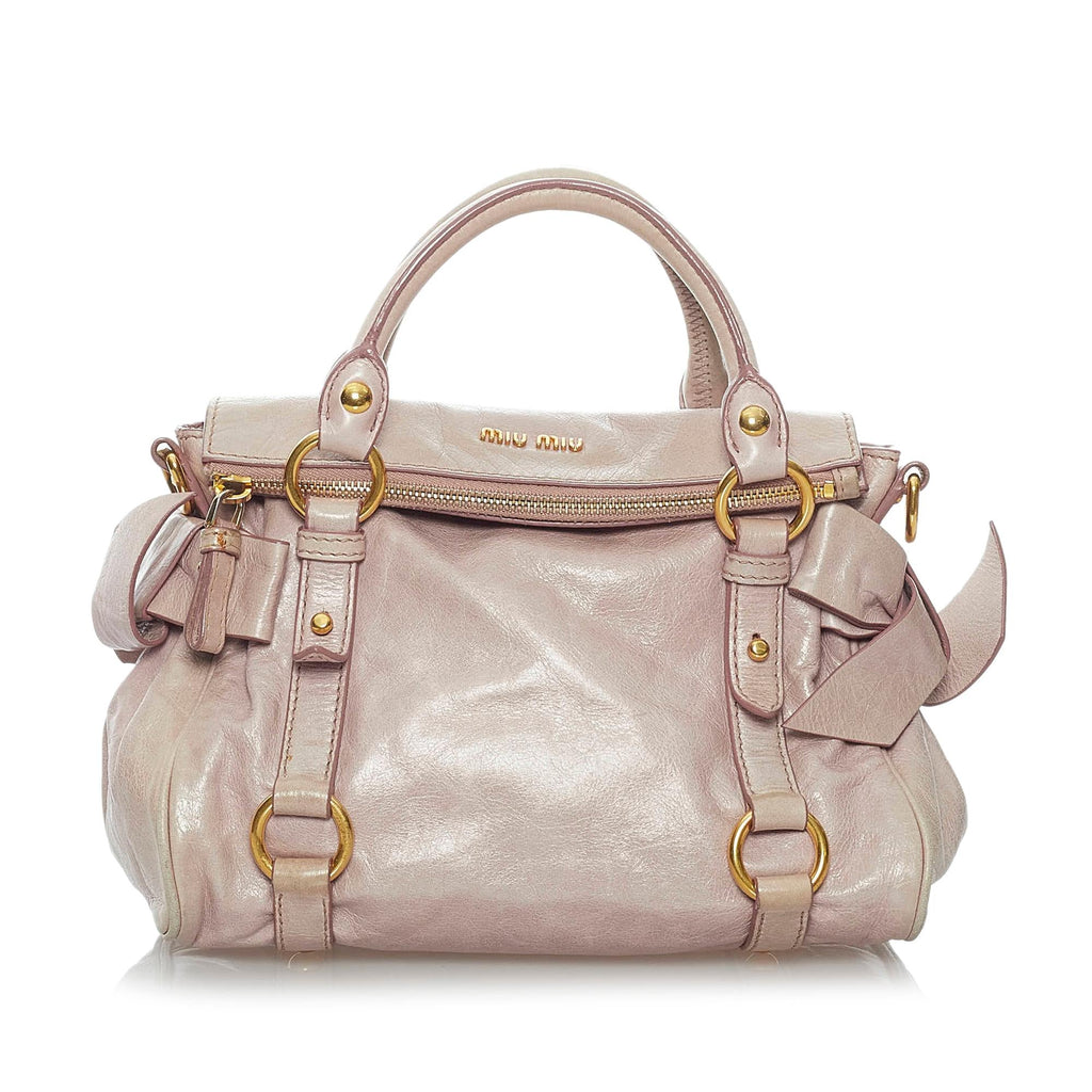 Miu Miu Vitello Lux Bow Satchel (SHG-29491)