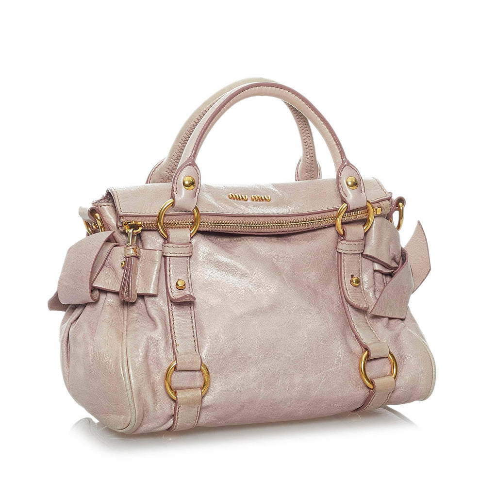 Miu Miu Vitello Lux Bow Satchel (SHG-29491)