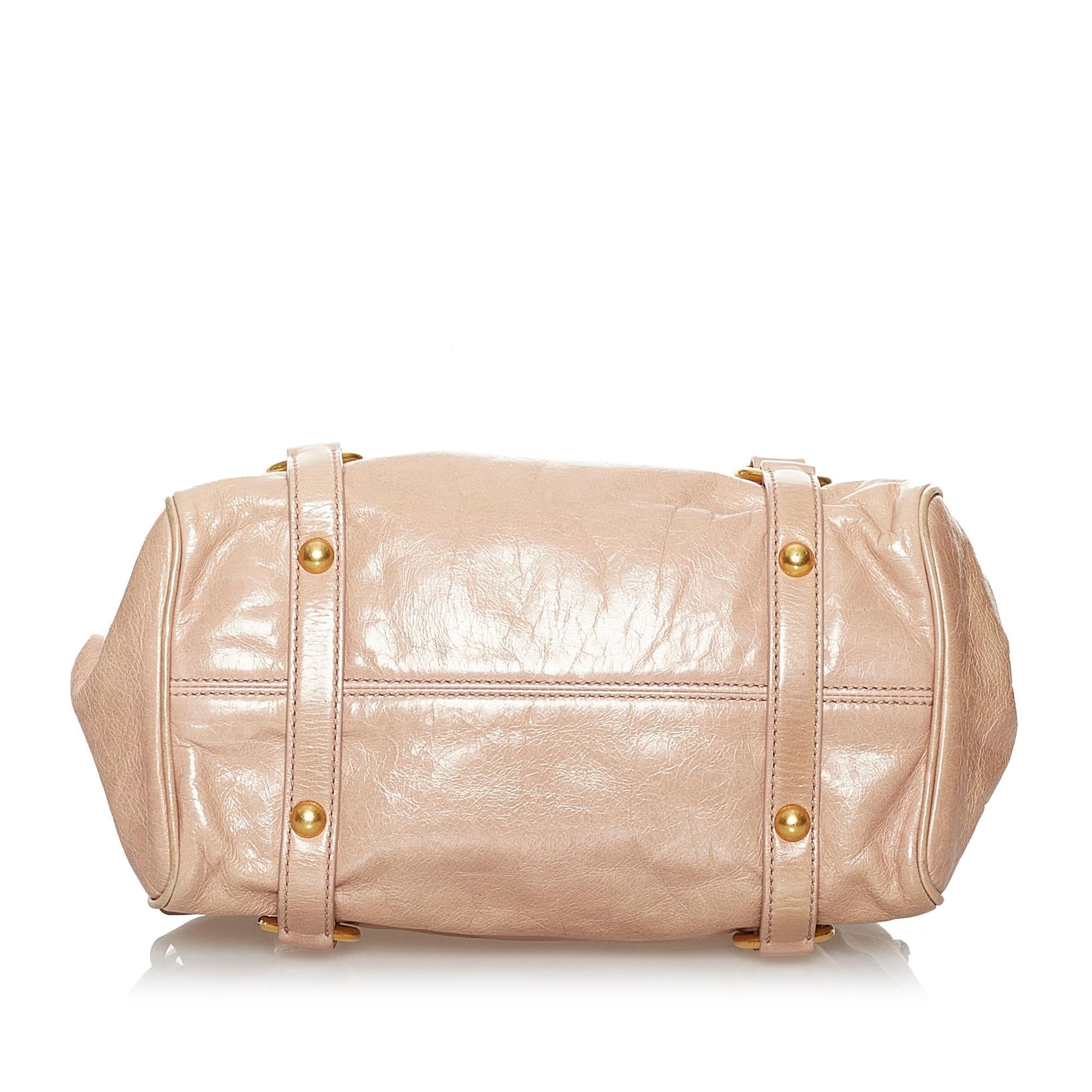 Miu Miu Vitello Lux Bow Satchel (SHG-30399)