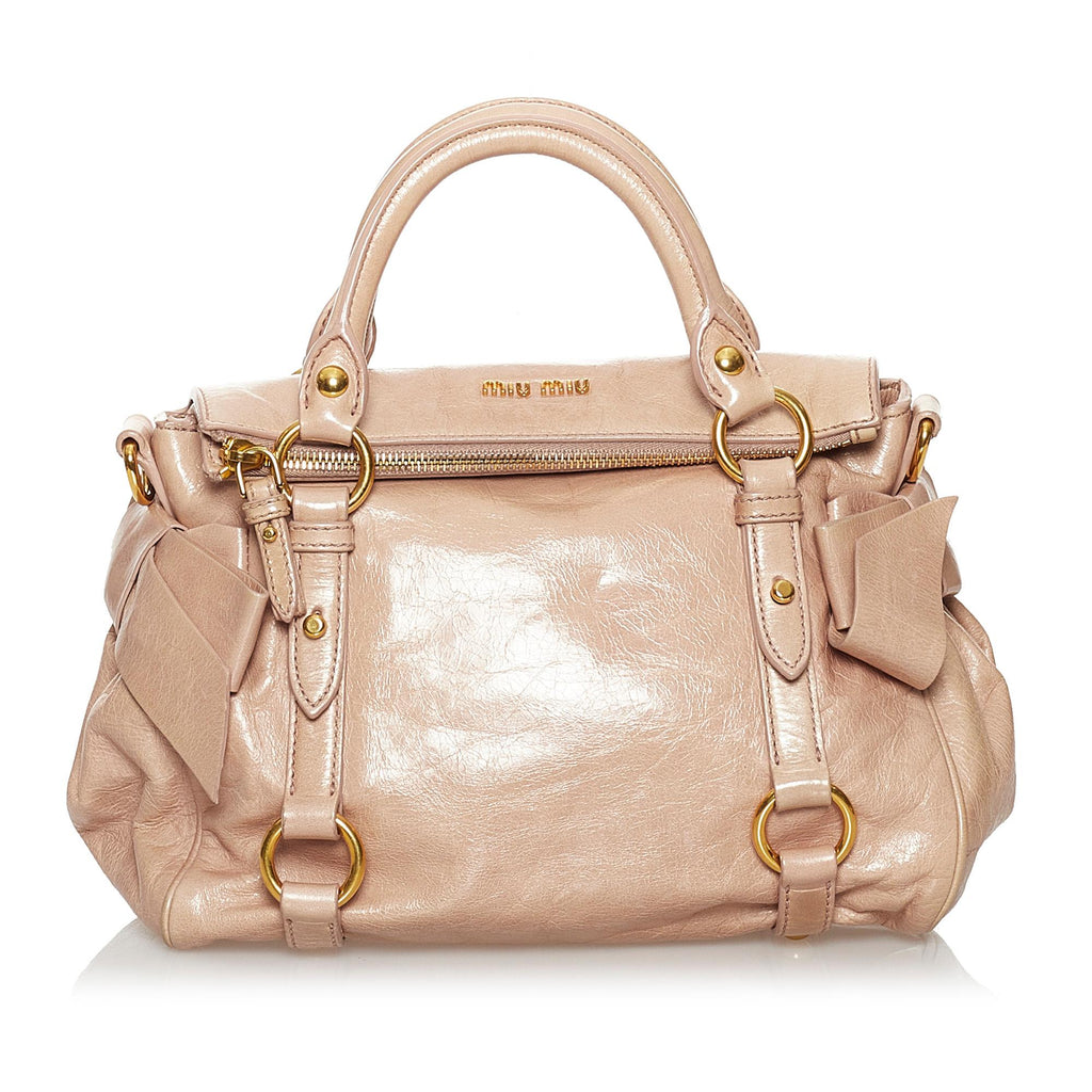 Miu Miu Vitello Lux Bow Satchel (SHG-30399)