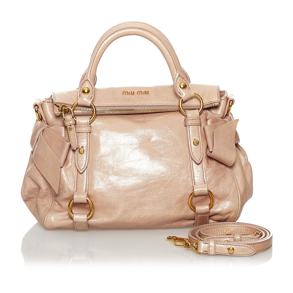 Miu Miu Vitello Lux Bow Satchel (SHG-30399)