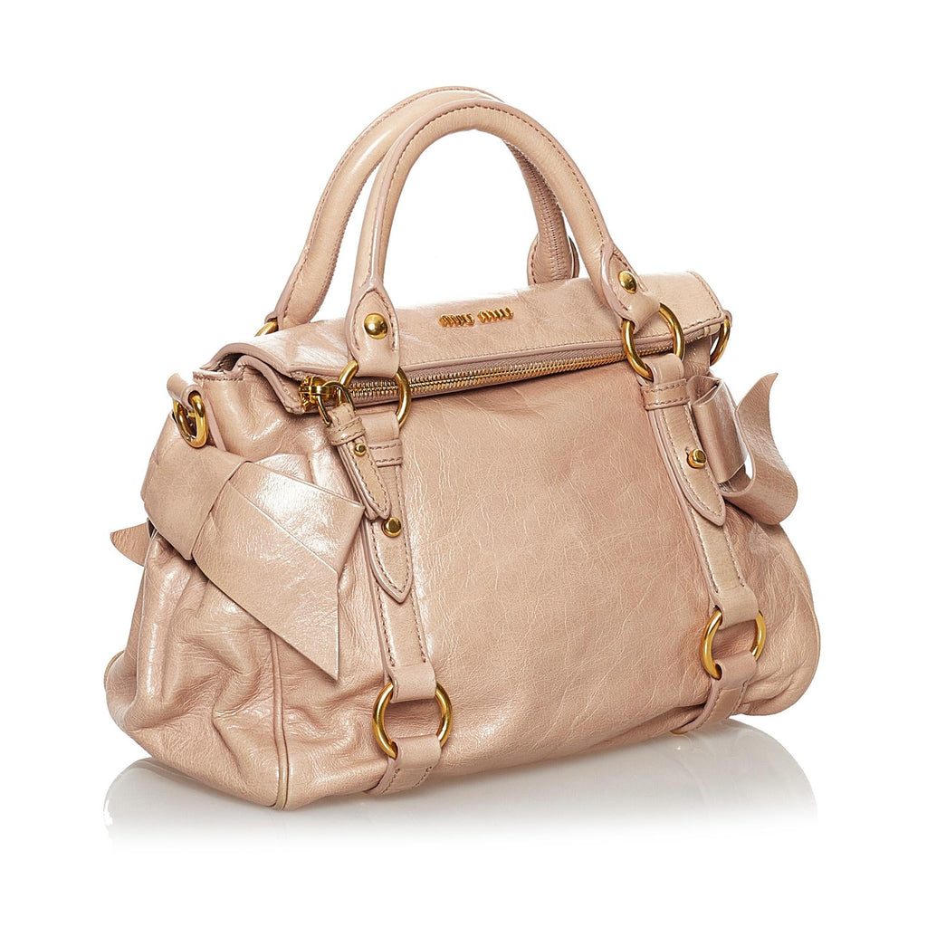 Miu Miu Vitello Lux Bow Satchel (SHG-30399)