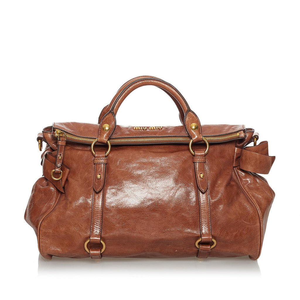 Miu Miu Vitello Lux Bow Satchel (SHG-31233)