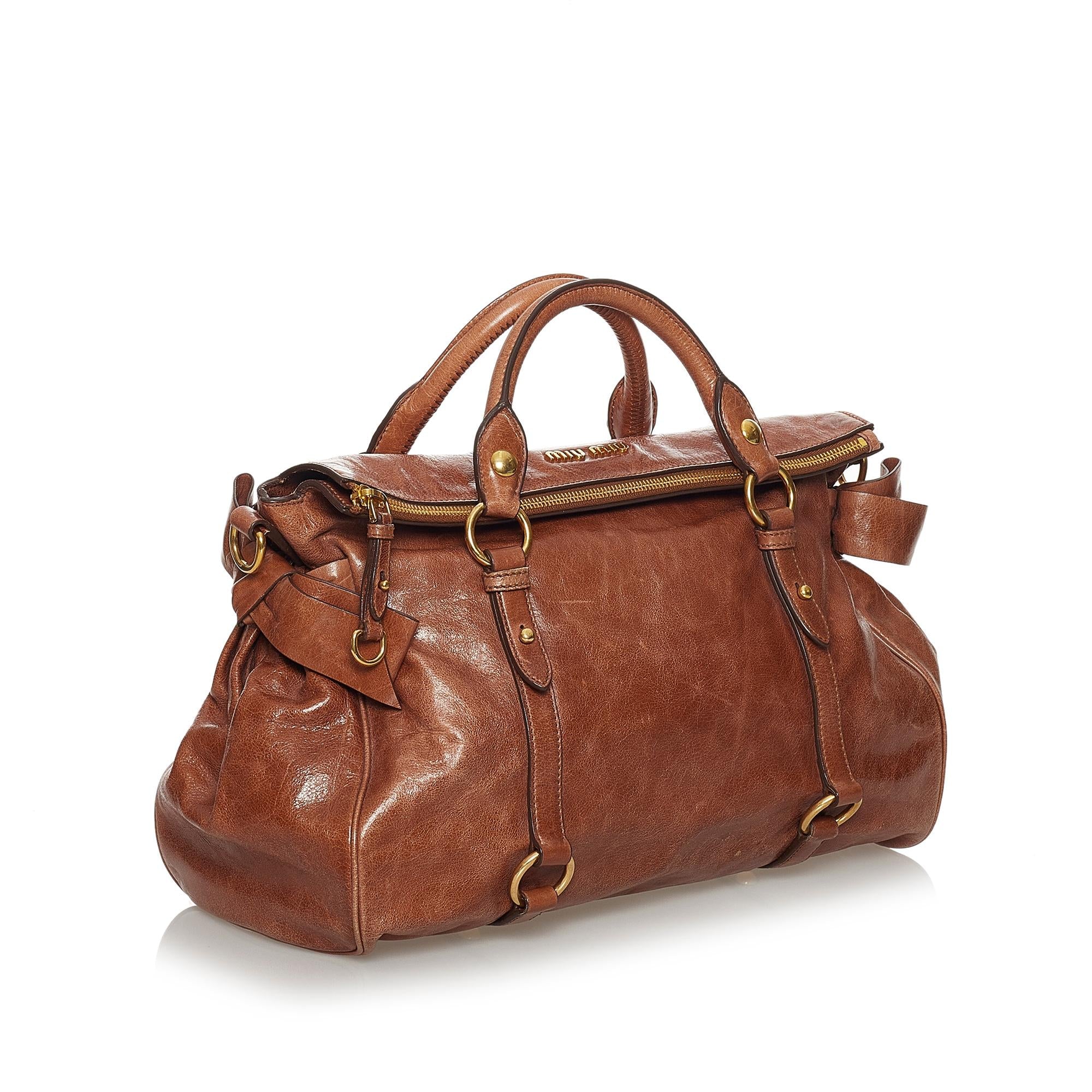Miu Miu Vitello Lux Bow Satchel (SHG-31233)