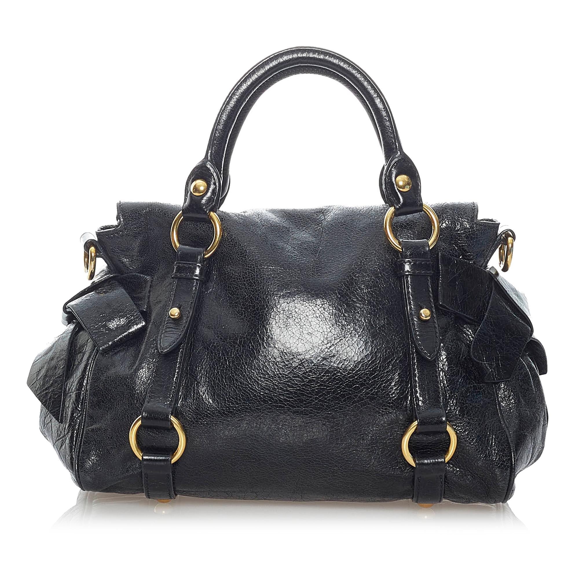 Miu Miu Vitello Lux Bow Satchel (SHG-31239)