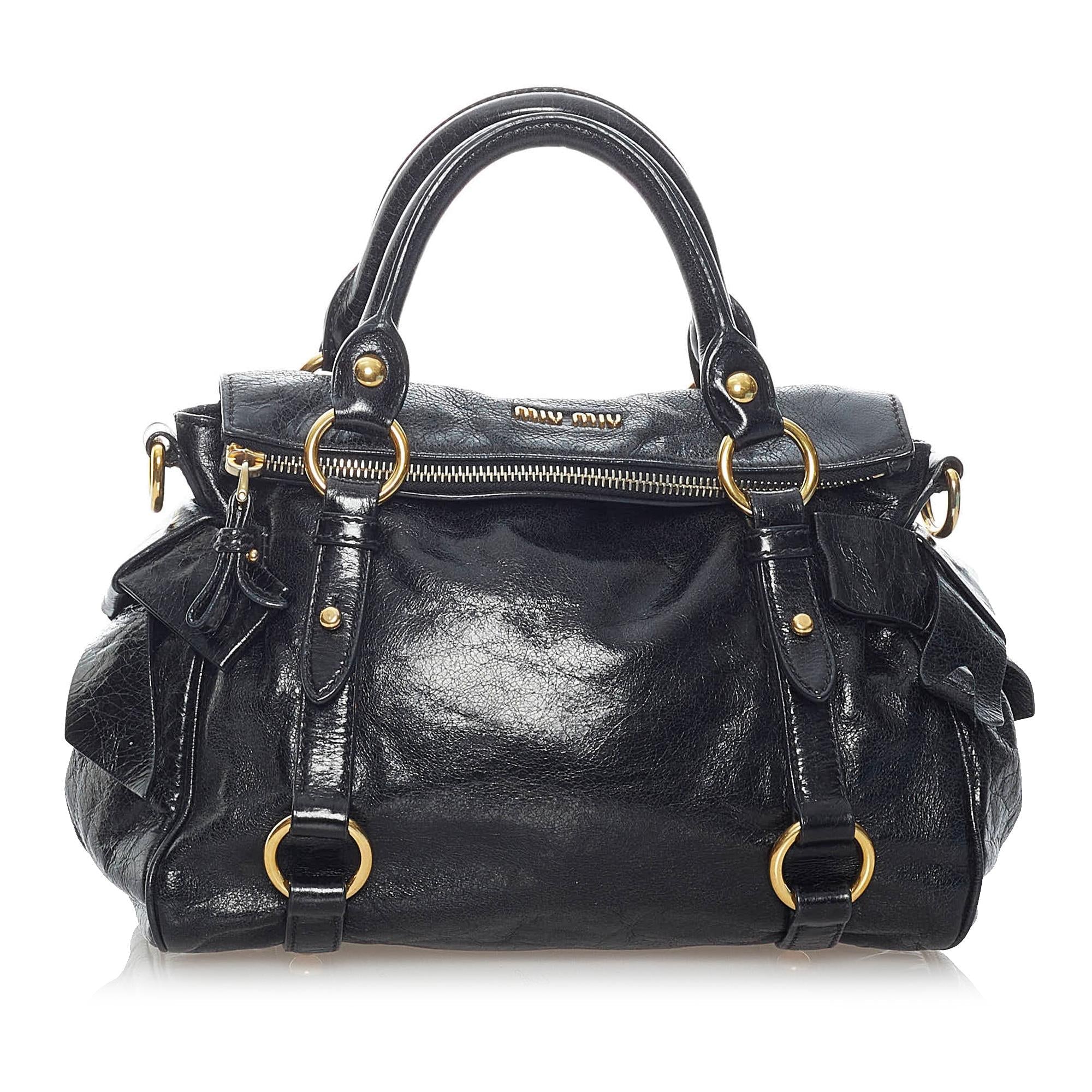 Miu Miu Vitello Lux Bow Satchel (SHG-31239)