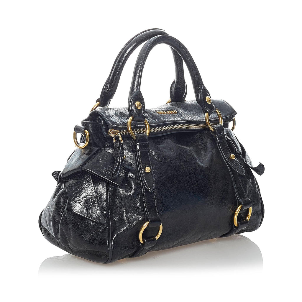 Miu Miu Vitello Lux Bow Satchel (SHG-31239)