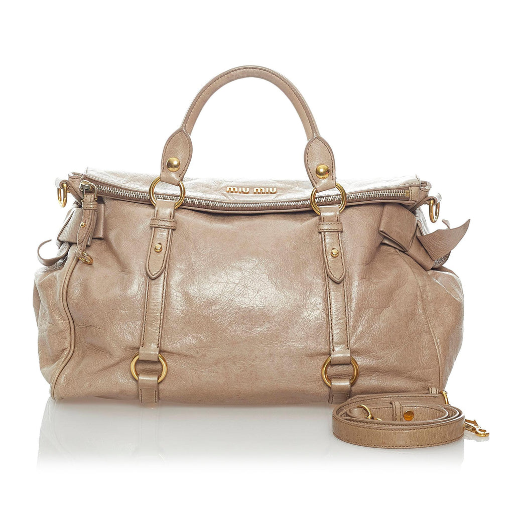 Miu Miu Vitello Lux Bow Satchel (SHG-31602)