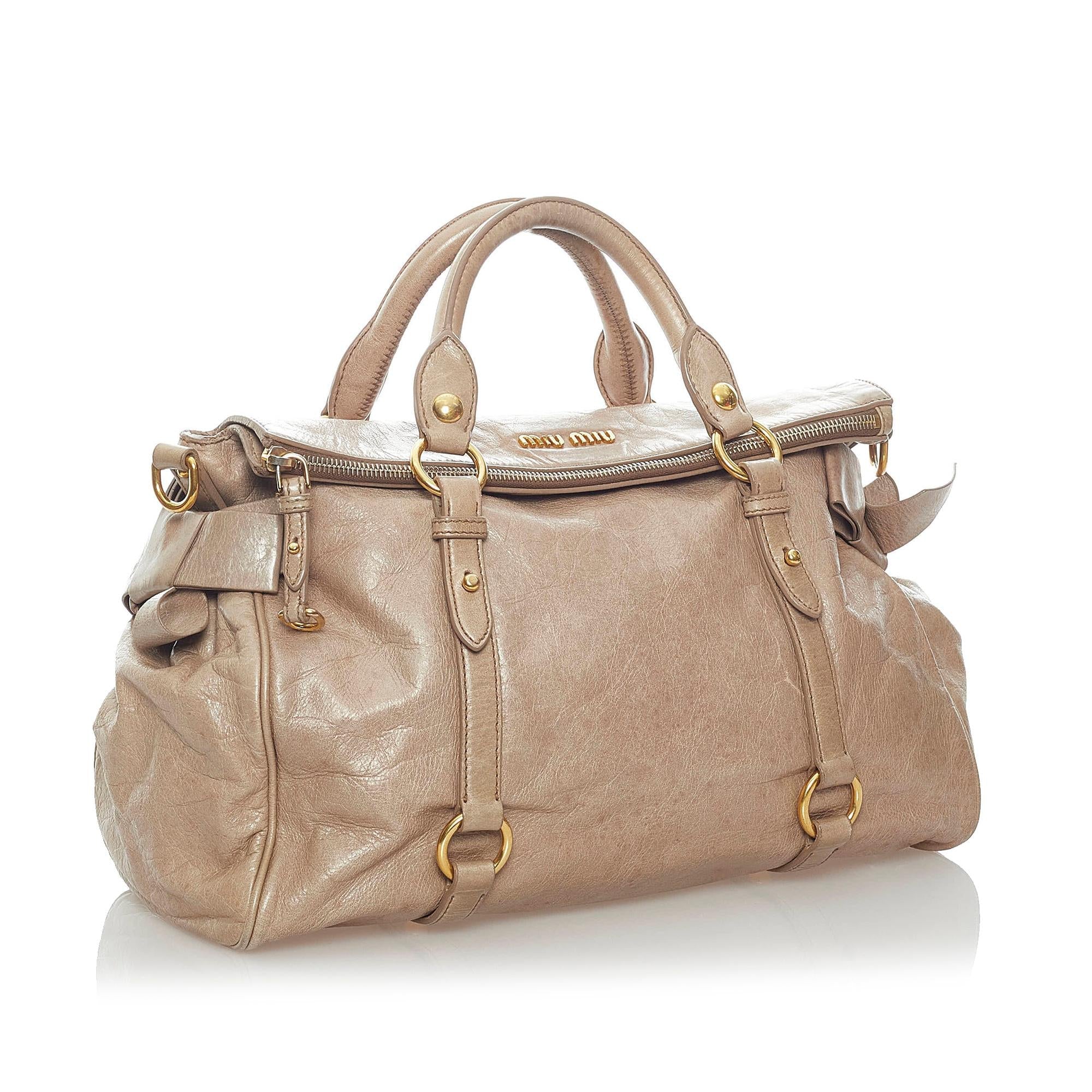 Miu Miu Vitello Lux Bow Satchel (SHG-31602)