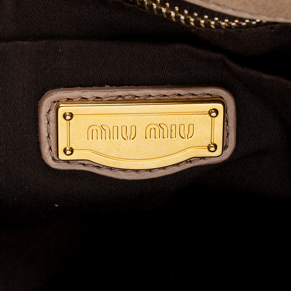 Miu Miu Vitello Lux Large Bow Satchel - FINAL SALE (SHF-13892)