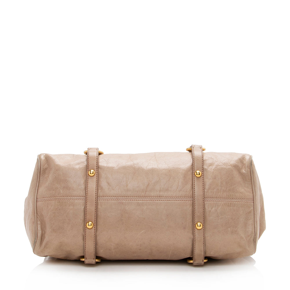 Miu Miu Vitello Lux Large Bow Satchel (SHF-15829)