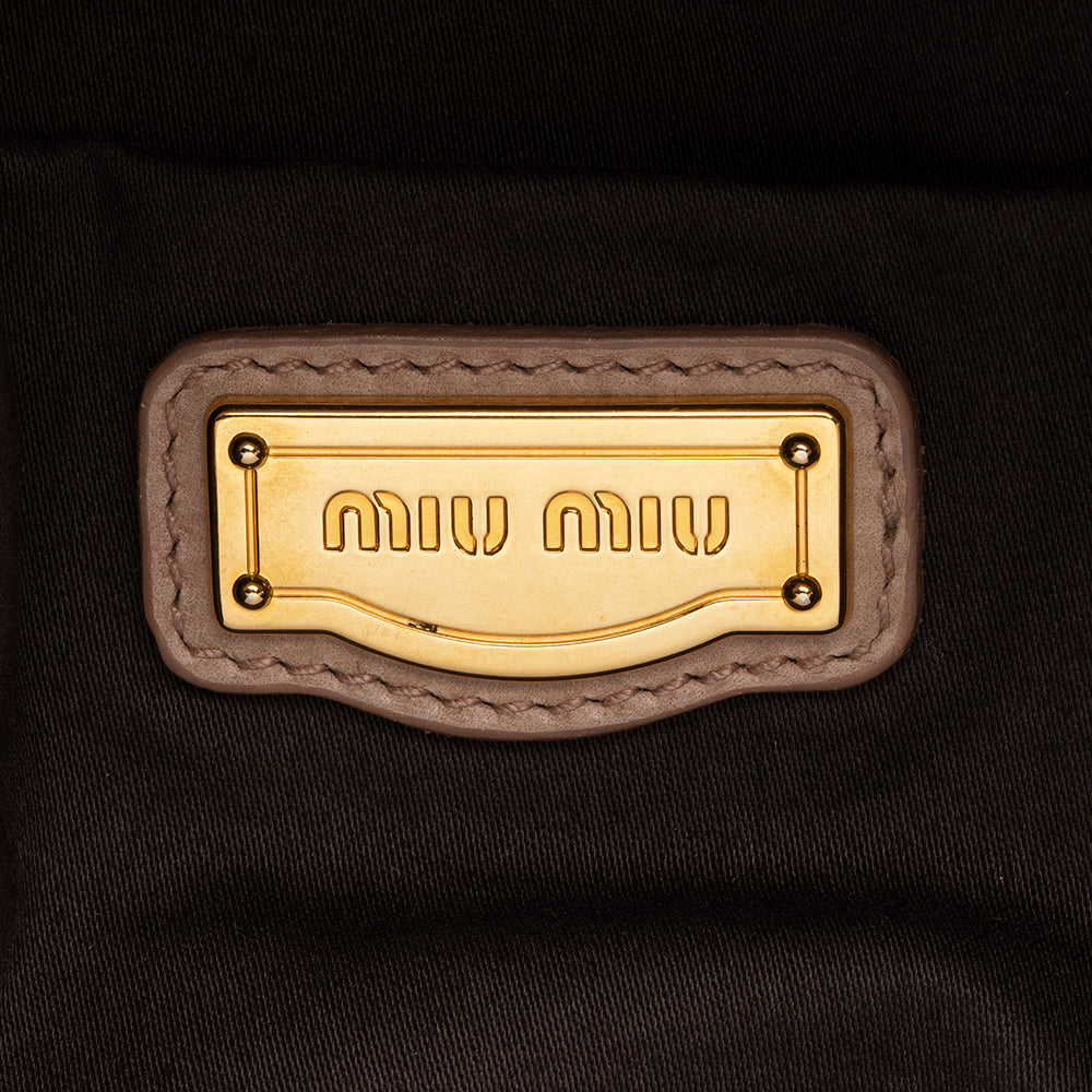 Miu Miu Vitello Lux Large Bow Satchel (SHF-15829)