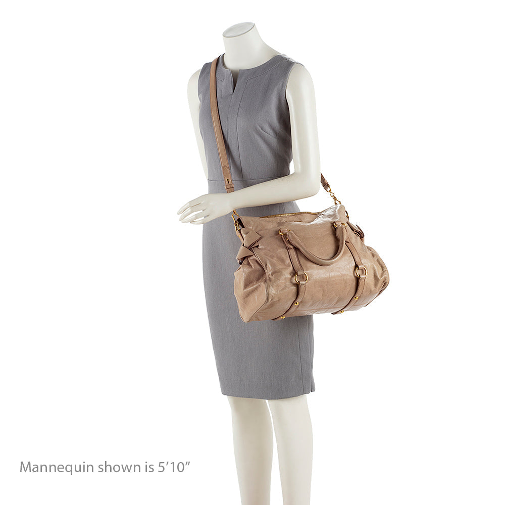 Miu Miu Vitello Lux Large Bow Satchel (SHF-15829)