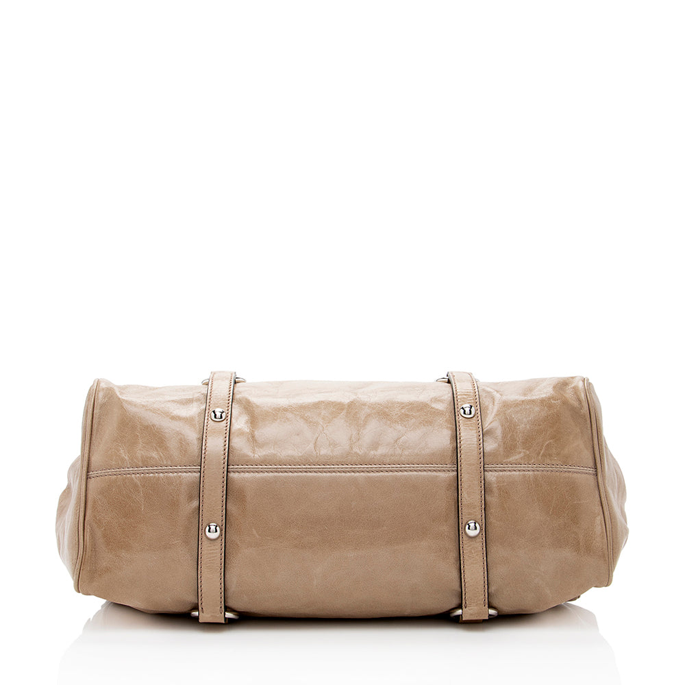 Miu Miu Vitello Lux Large Bow Satchel - FINAL SALE (SHF-17657)
