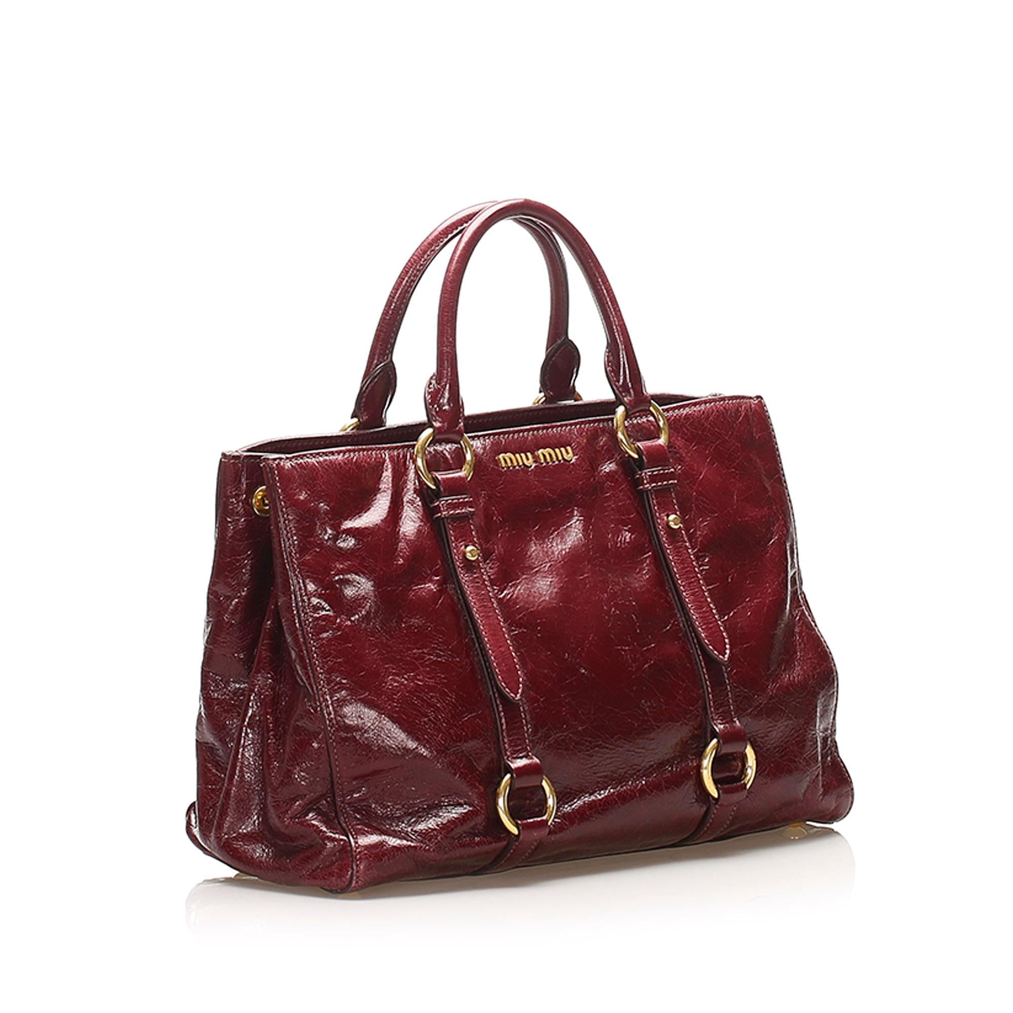 Miu Miu Vitello Shine Satchel (SHG-22388)