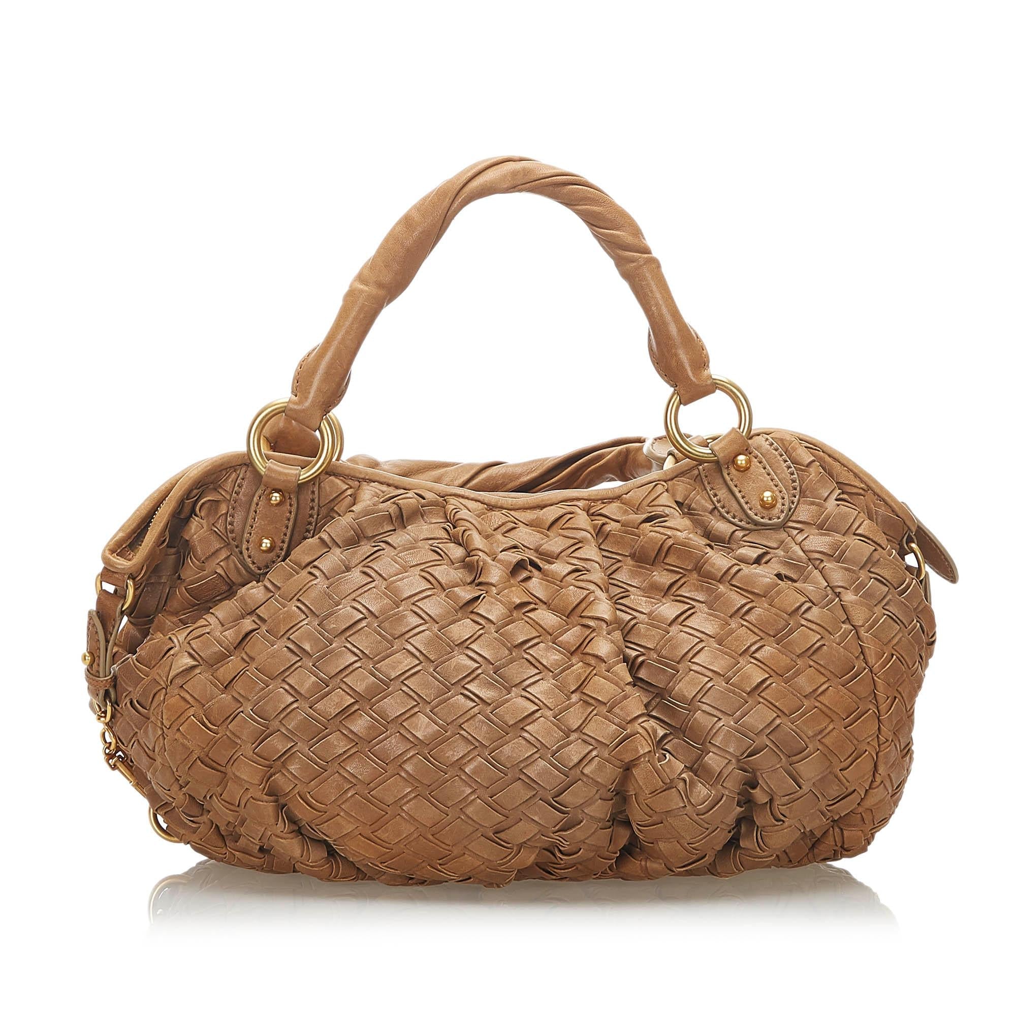Miu Miu Woven Leather Handbag (SHG-18644)