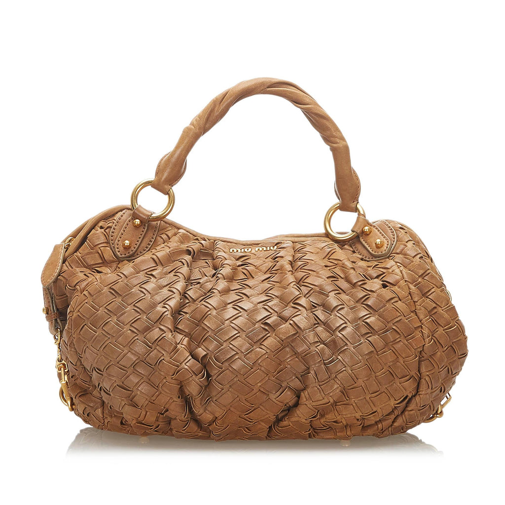 Miu Miu Woven Leather Handbag (SHG-18644)