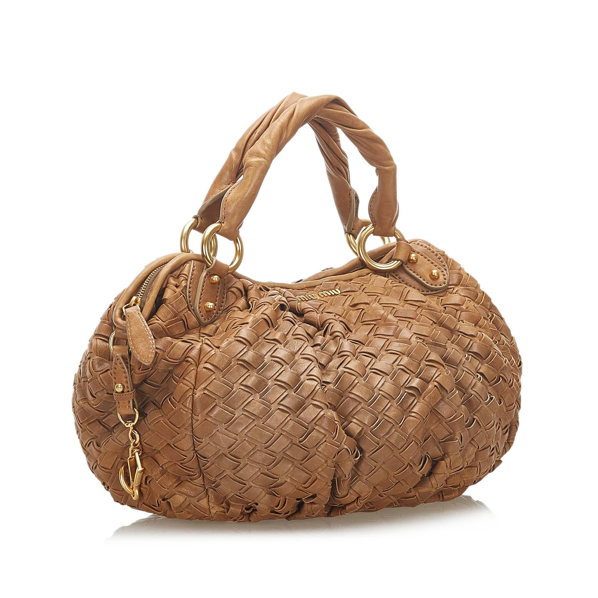 Miu Miu Woven Leather Handbag (SHG-18644)