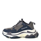 Balenciaga Fabric Mesh Mens Triple S Sneakers 41 Dark Grey Navy