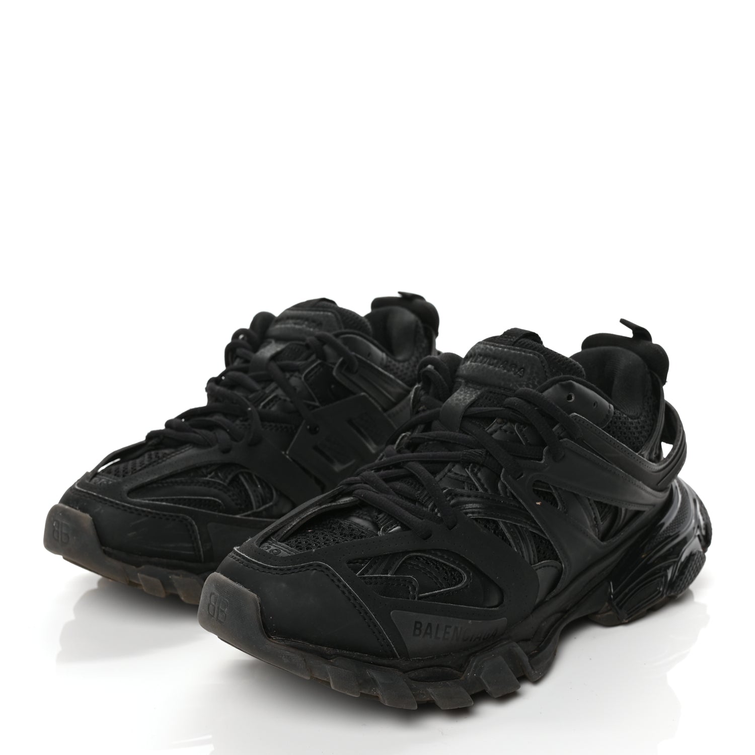 Balenciaga Mesh Nylon Track Sneakers 39 Black