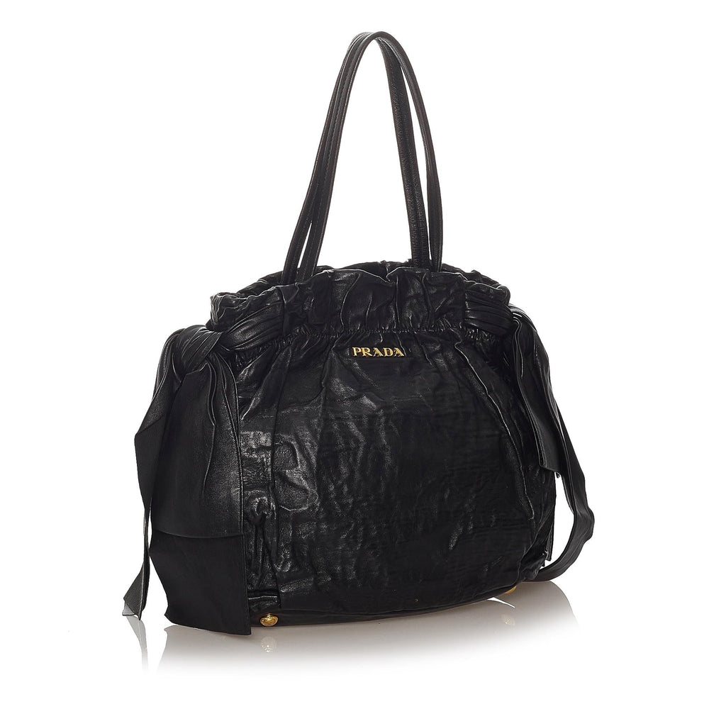 Prada Bow Leather Shoulder Bag (SHG-27742)