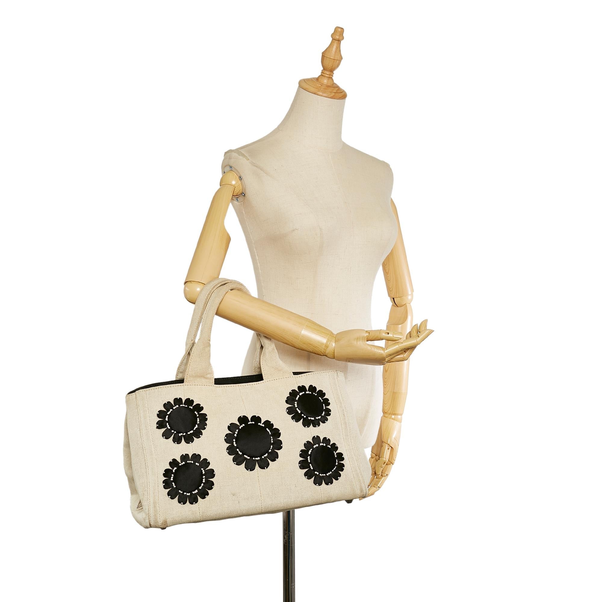Prada Canapa Floral Handbag (SHG-26525)