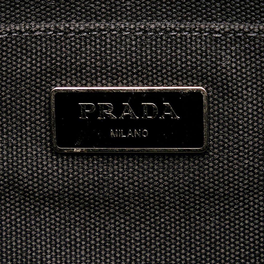 Prada Canapa Logo Camouflage Canvas Satchel (SHG-26910)