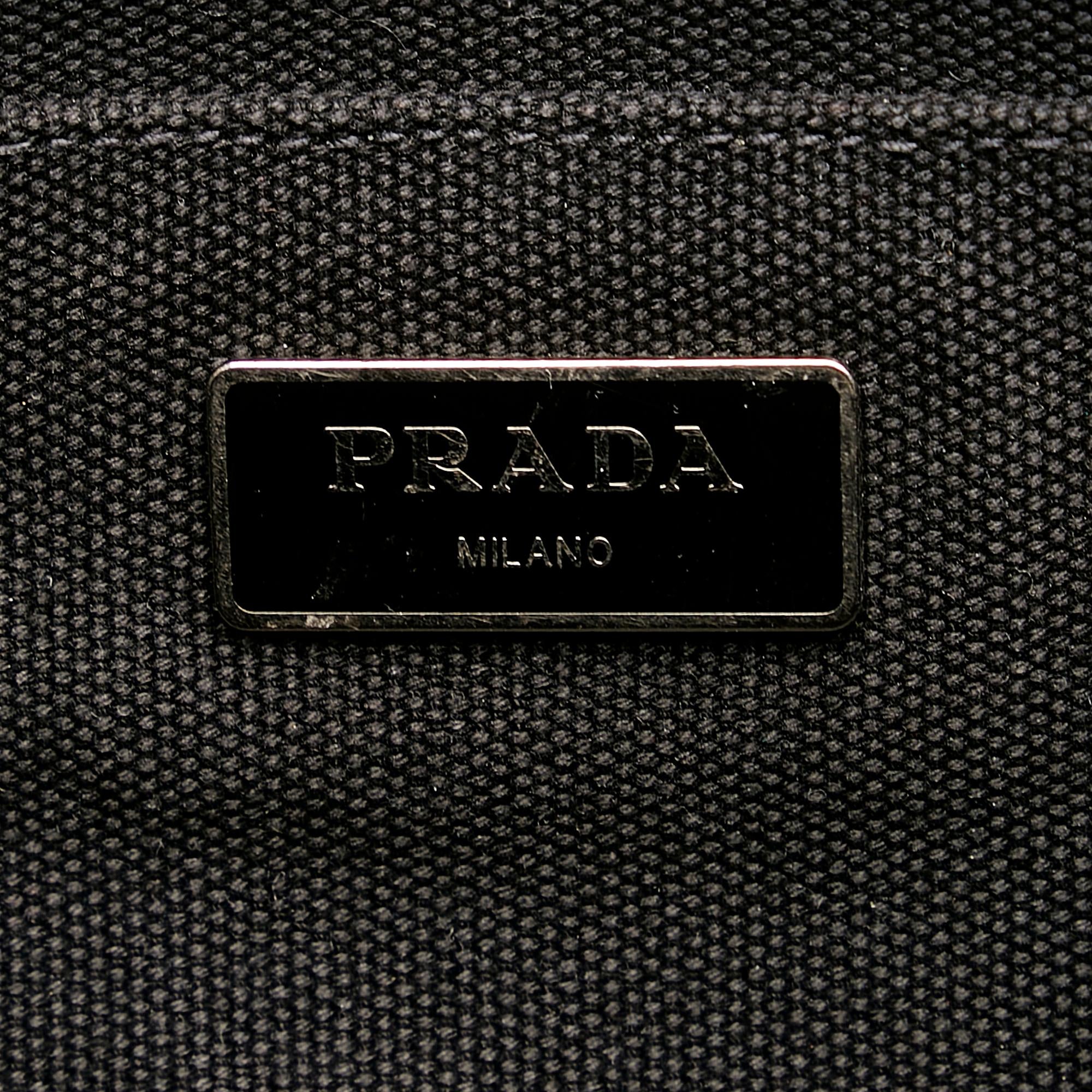 Prada Canapa Logo Camouflage Canvas Satchel (SHG-26910)