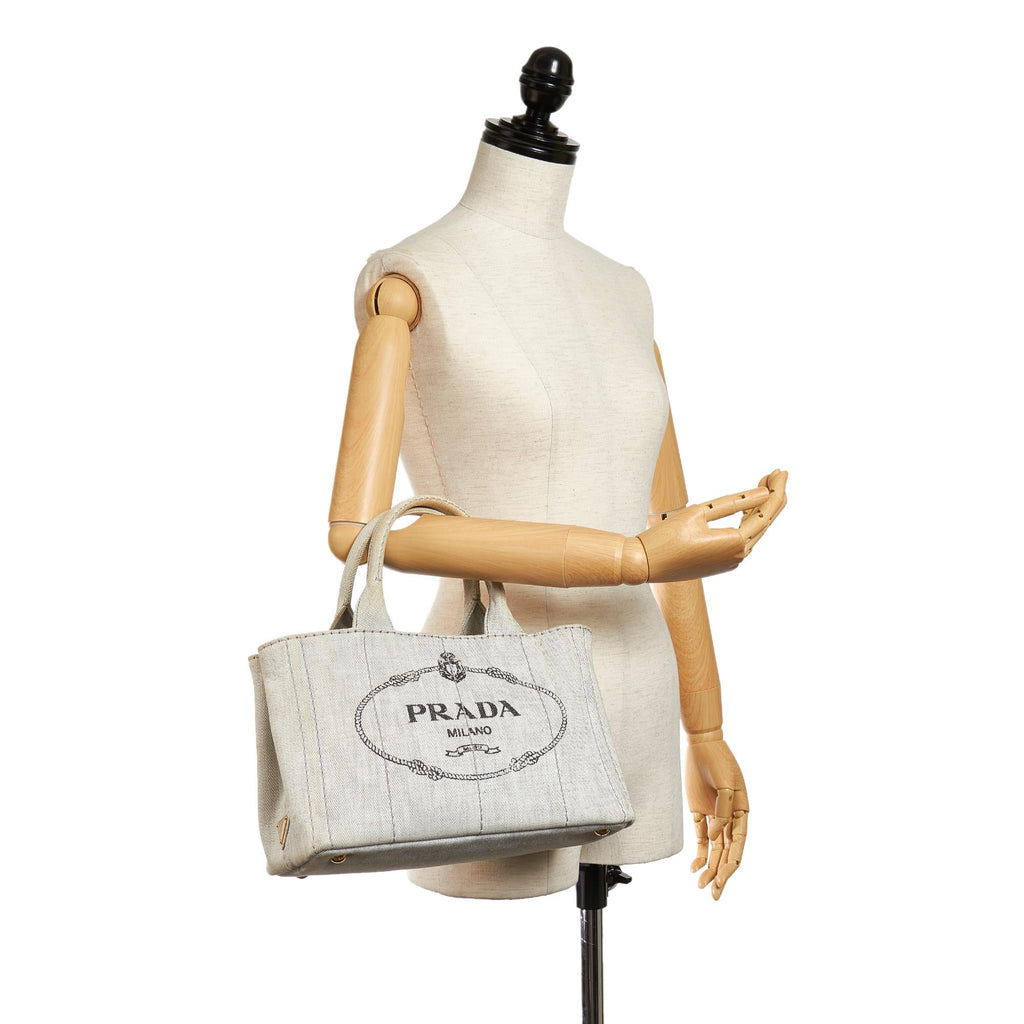 Prada Canapa Logo Canvas Handbag (SHG-27160)