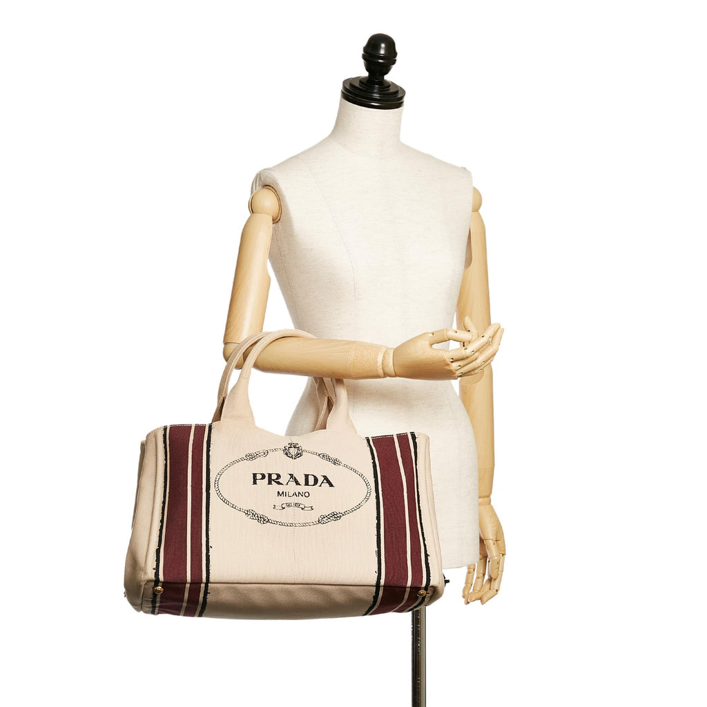 Prada Canapa Logo Canvas Handbag (SHG-28328)