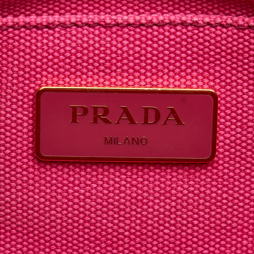Prada Canapa Logo Canvas Satchel (SHG-23610)