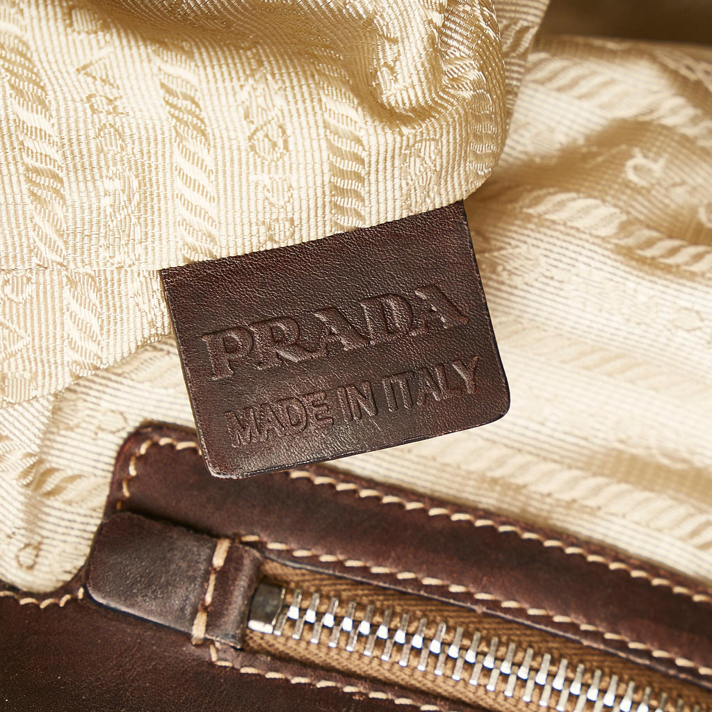 Prada Canapa Logo Canvas Satchel (SHG-24468)