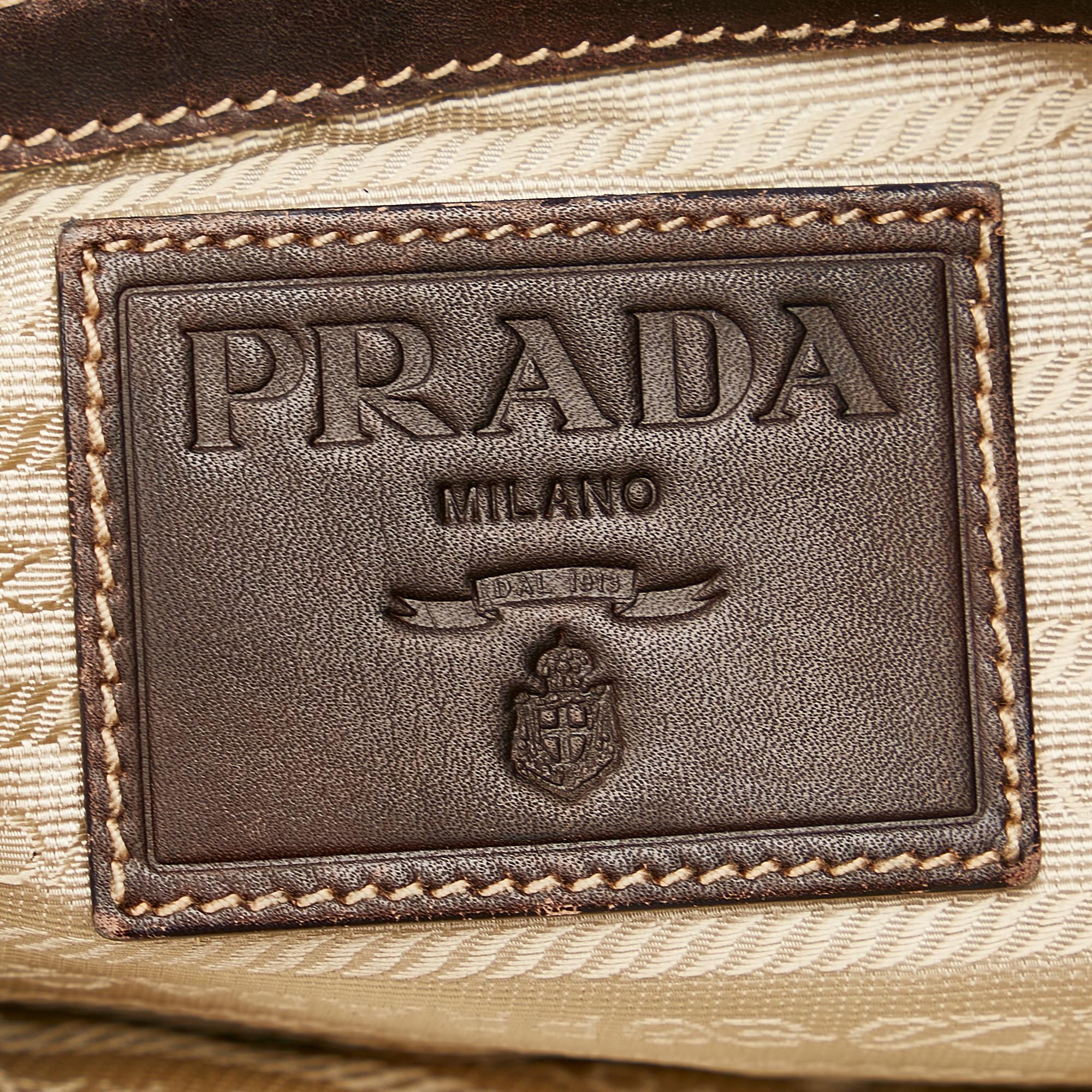 Prada Canapa Logo Canvas Satchel (SHG-24468)