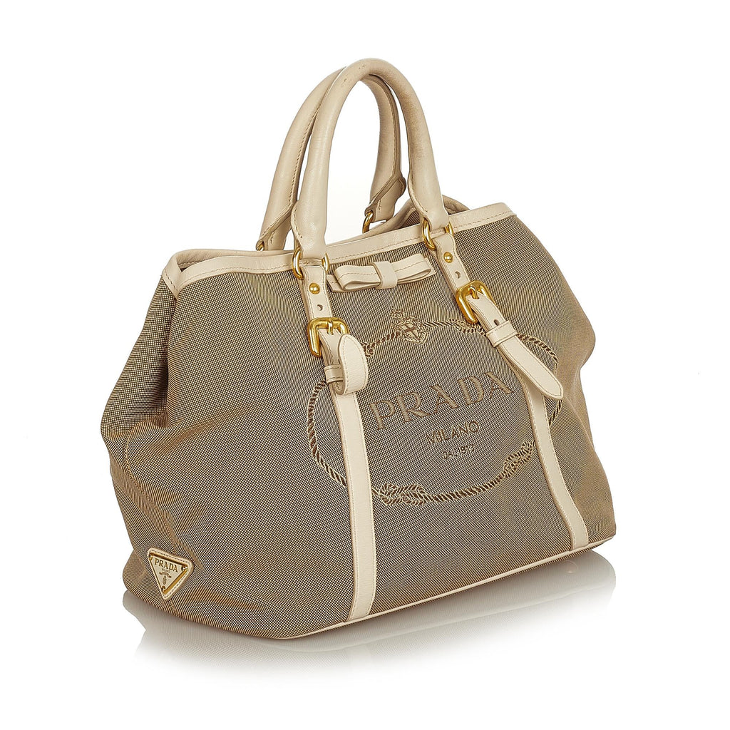 Prada Canapa Logo Canvas Satchel (SHG-25823)