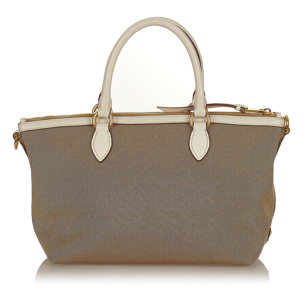 Prada Canapa Logo Canvas Satchel (SHG-27085)