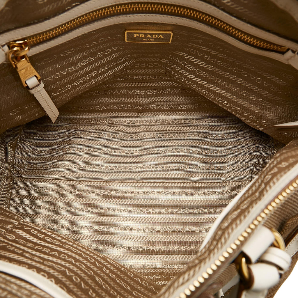 Prada Canapa Logo Canvas Satchel (SHG-27085)