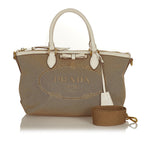 Prada Canapa Logo Canvas Satchel (SHG-27085)