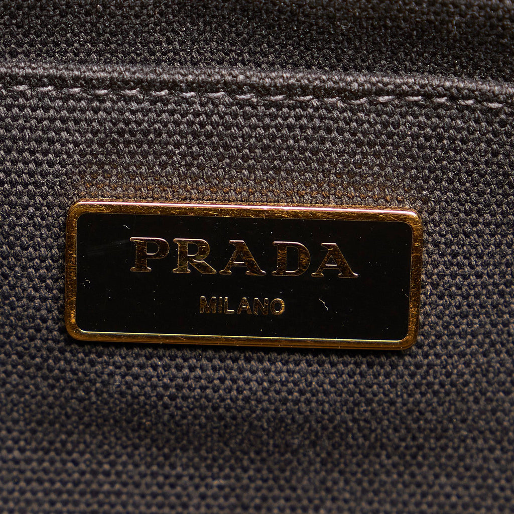 Prada Canapa Logo Canvas Satchel (SHG-27091)