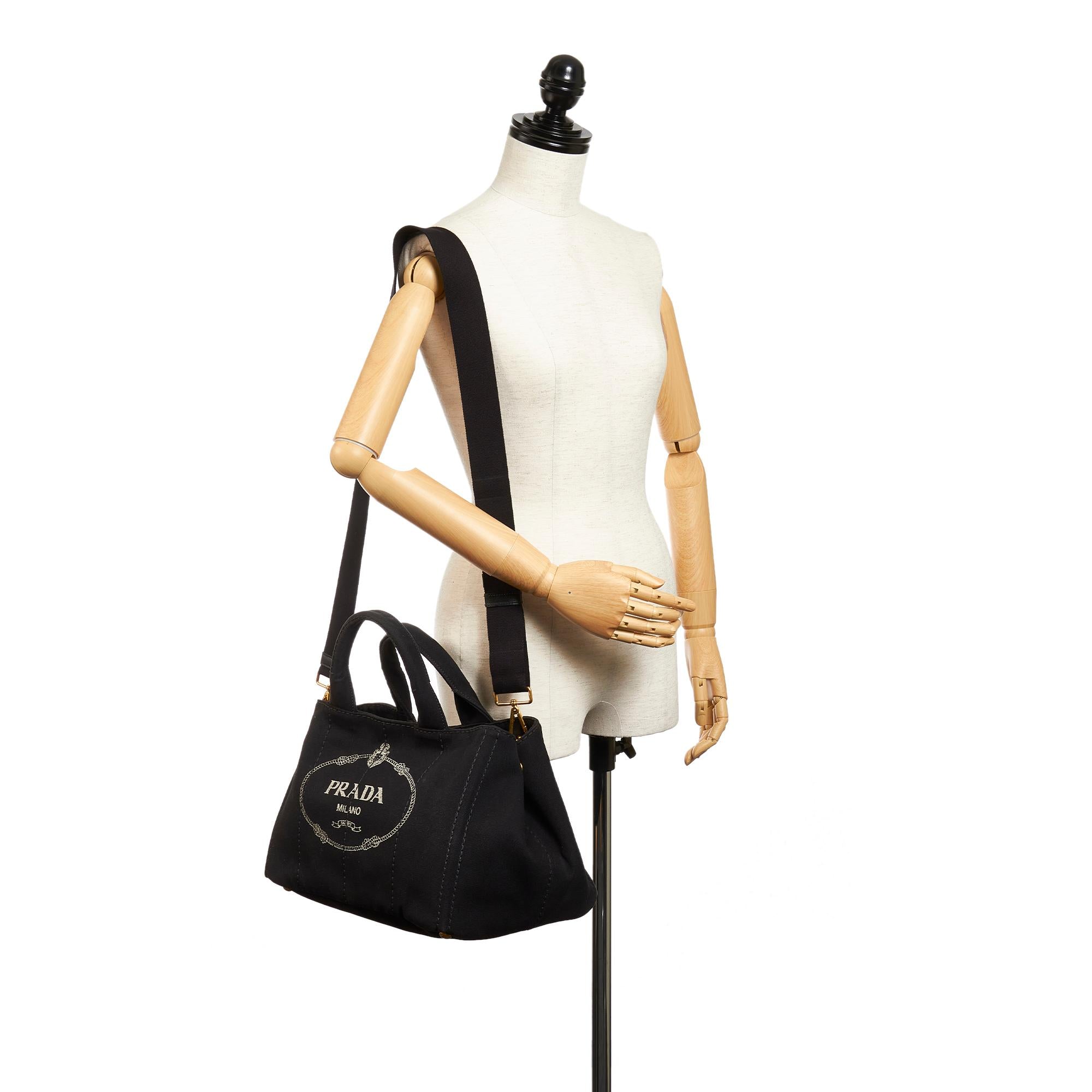 Prada Canapa Logo Canvas Satchel (SHG-27091)