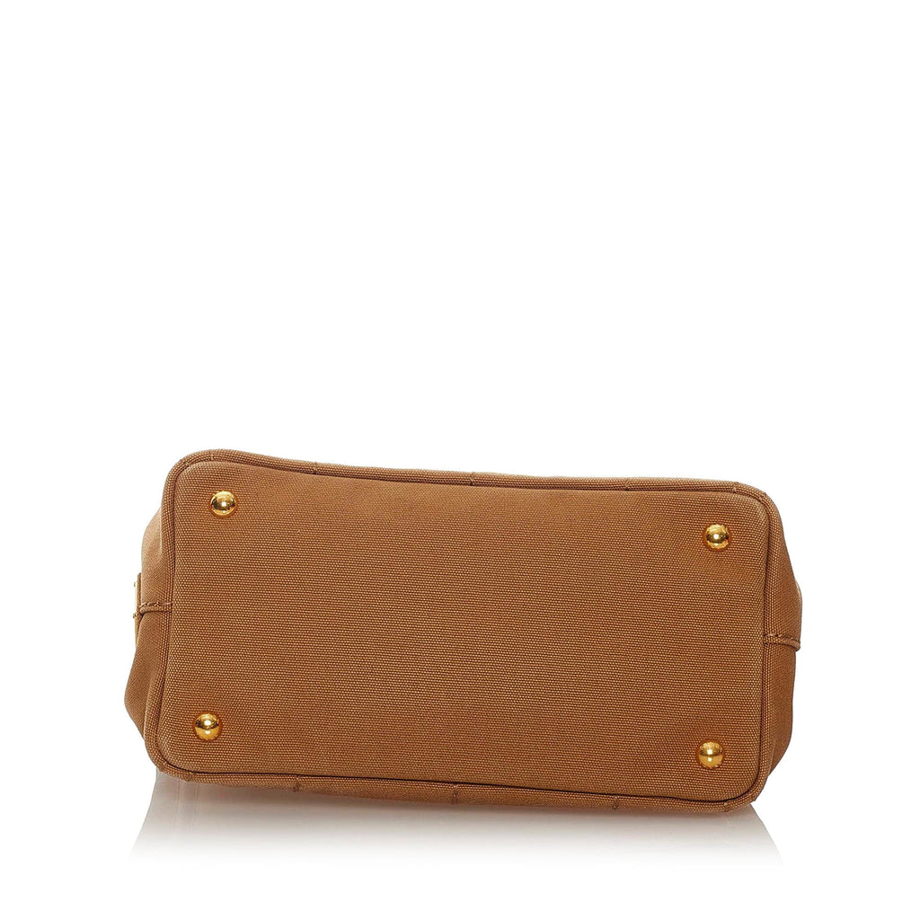 Prada Canapa Logo Canvas Satchel (SHG-27731)