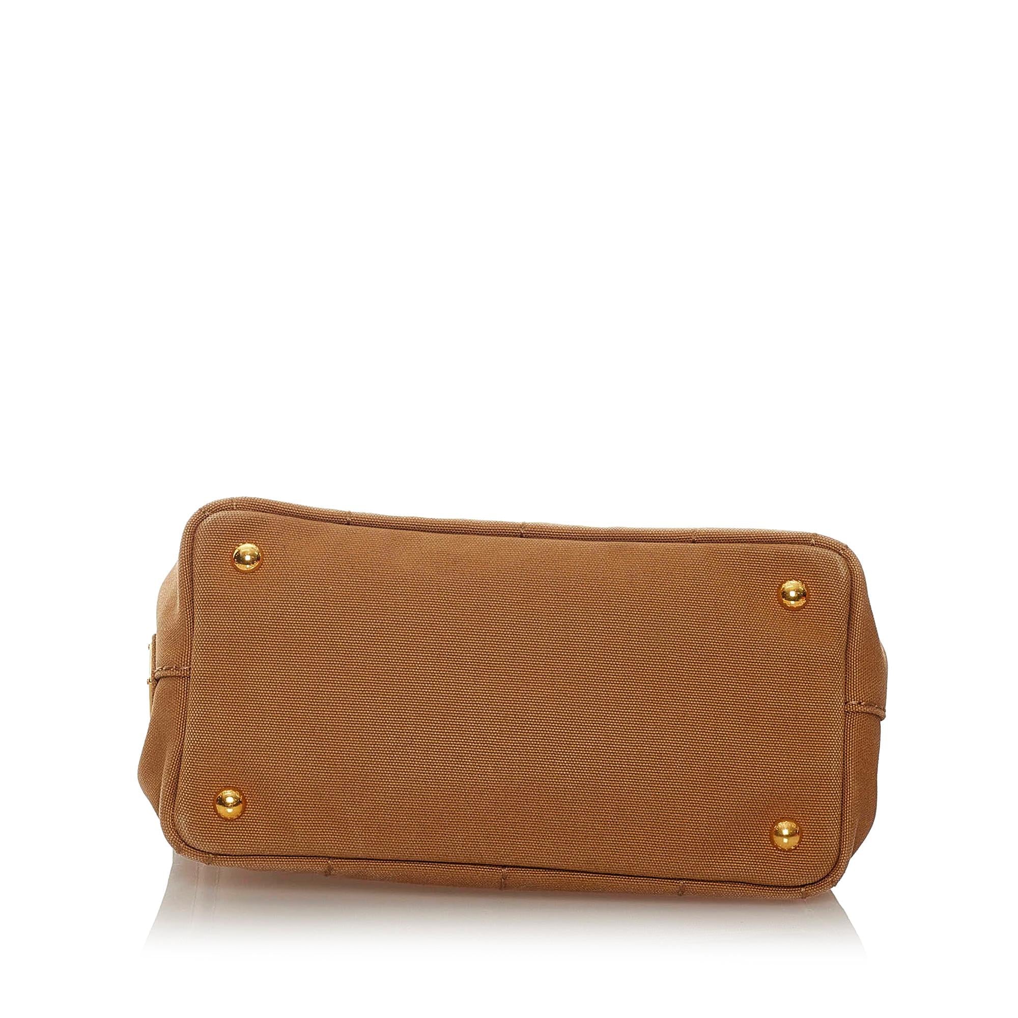 Prada Canapa Logo Canvas Satchel (SHG-27731)