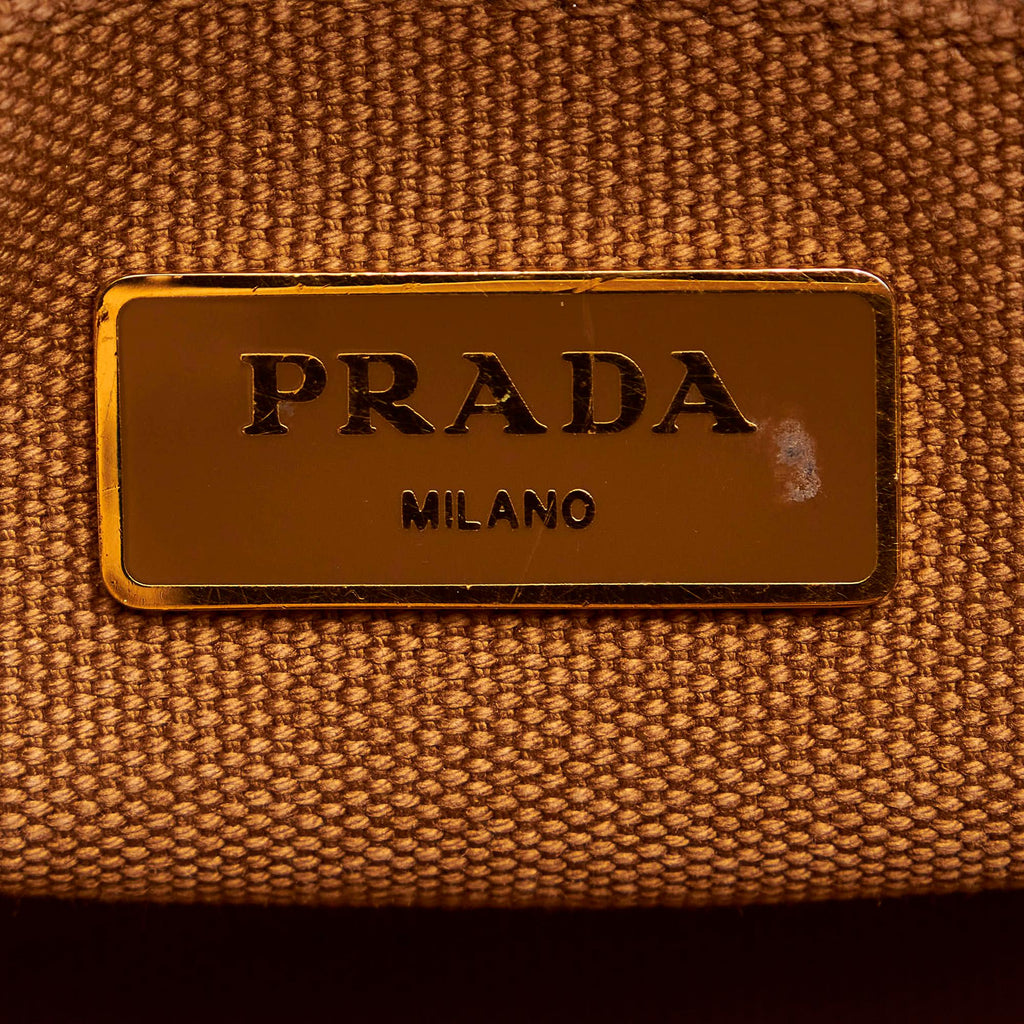 Prada Canapa Logo Canvas Satchel (SHG-27731)
