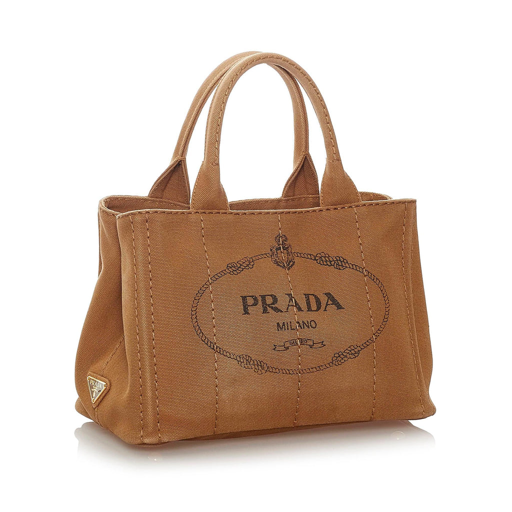 Prada Canapa Logo Canvas Satchel (SHG-27731)