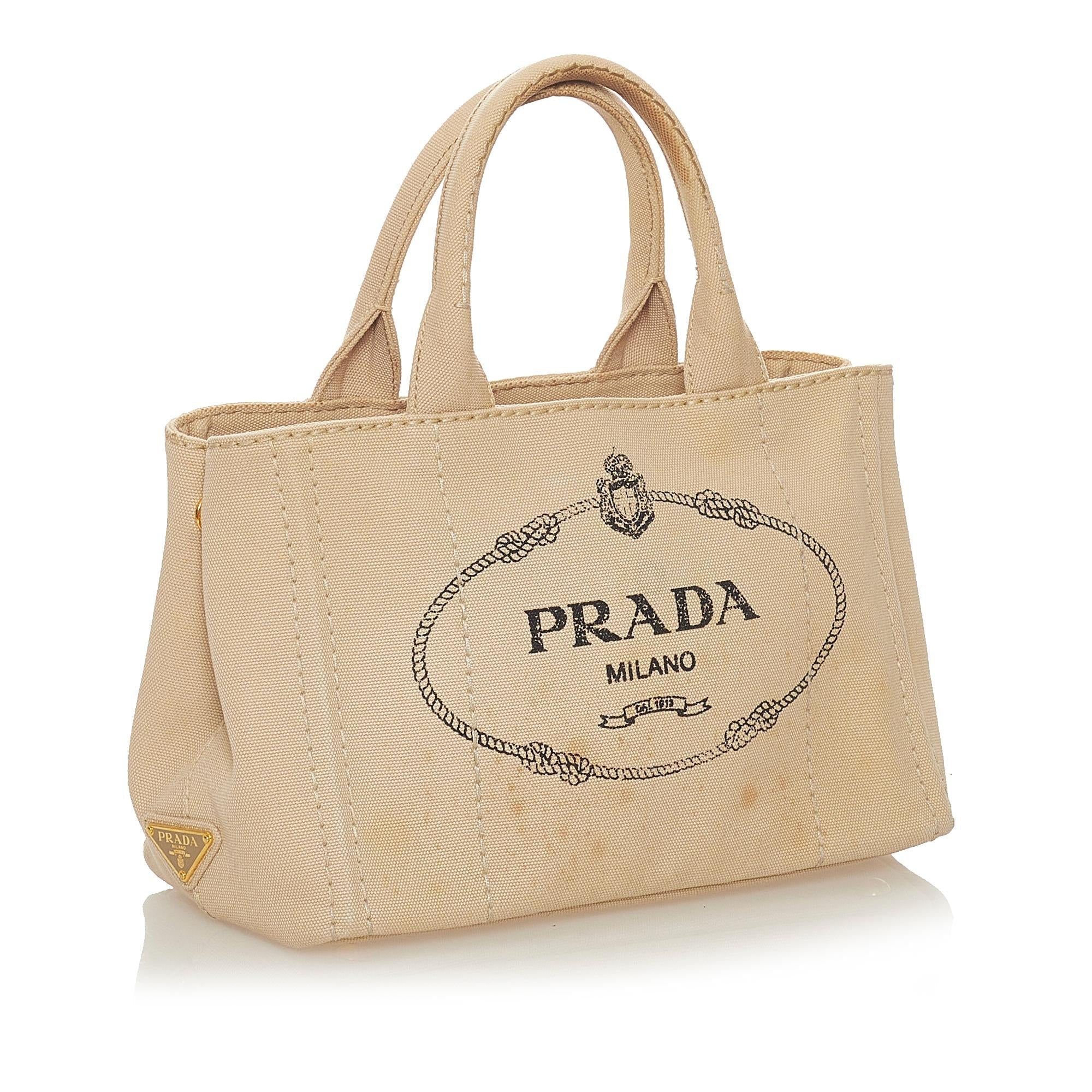 Prada Canapa Logo Canvas Satchel (SHG-27860)