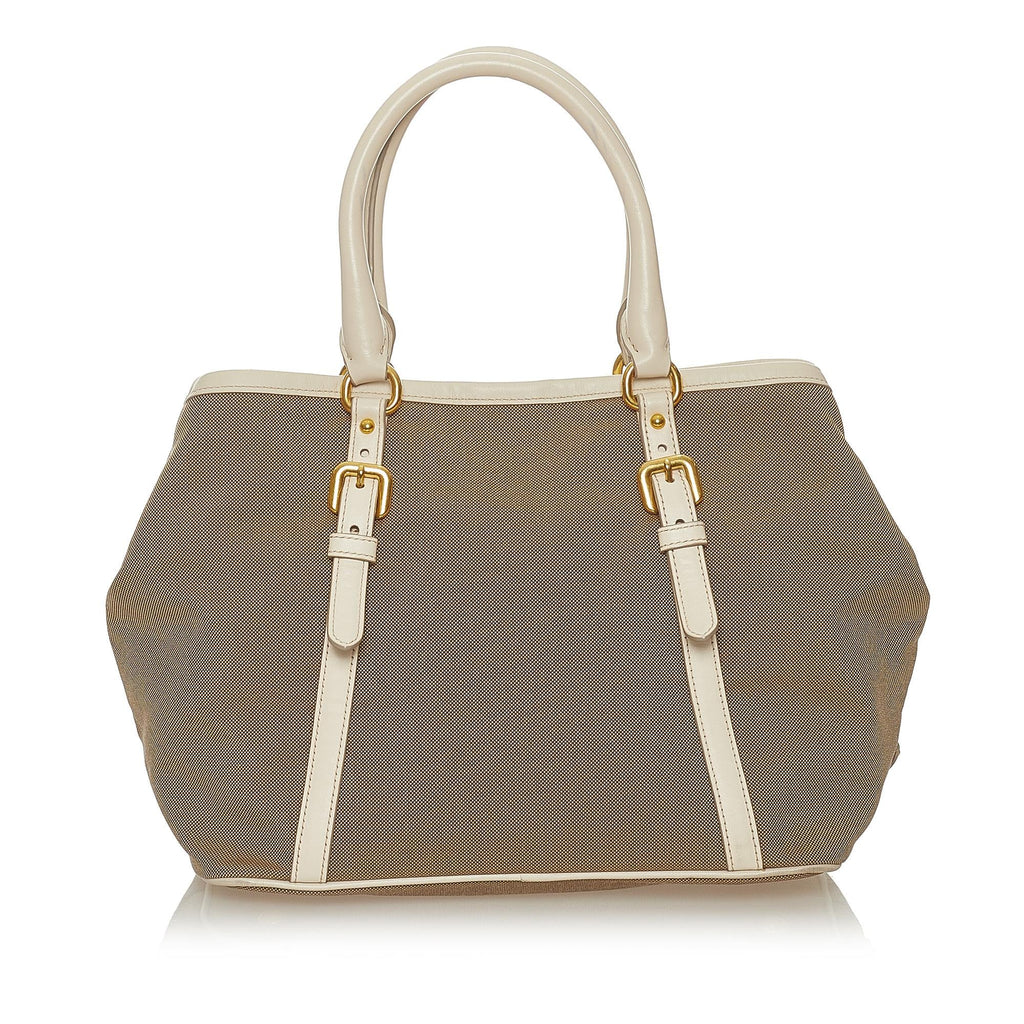 Prada Canapa Logo Canvas Satchel (SHG-27876)