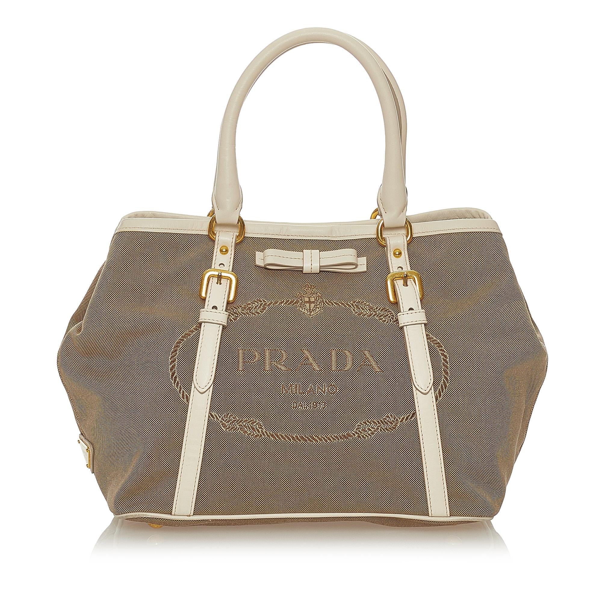 Prada Canapa Logo Canvas Satchel (SHG-27876)