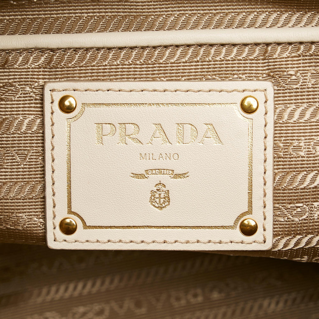 Prada Canapa Logo Canvas Satchel (SHG-27876)
