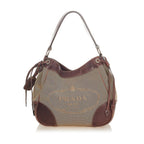 Prada Canapa Logo Canvas Shoulder Bag (SHG-25070)