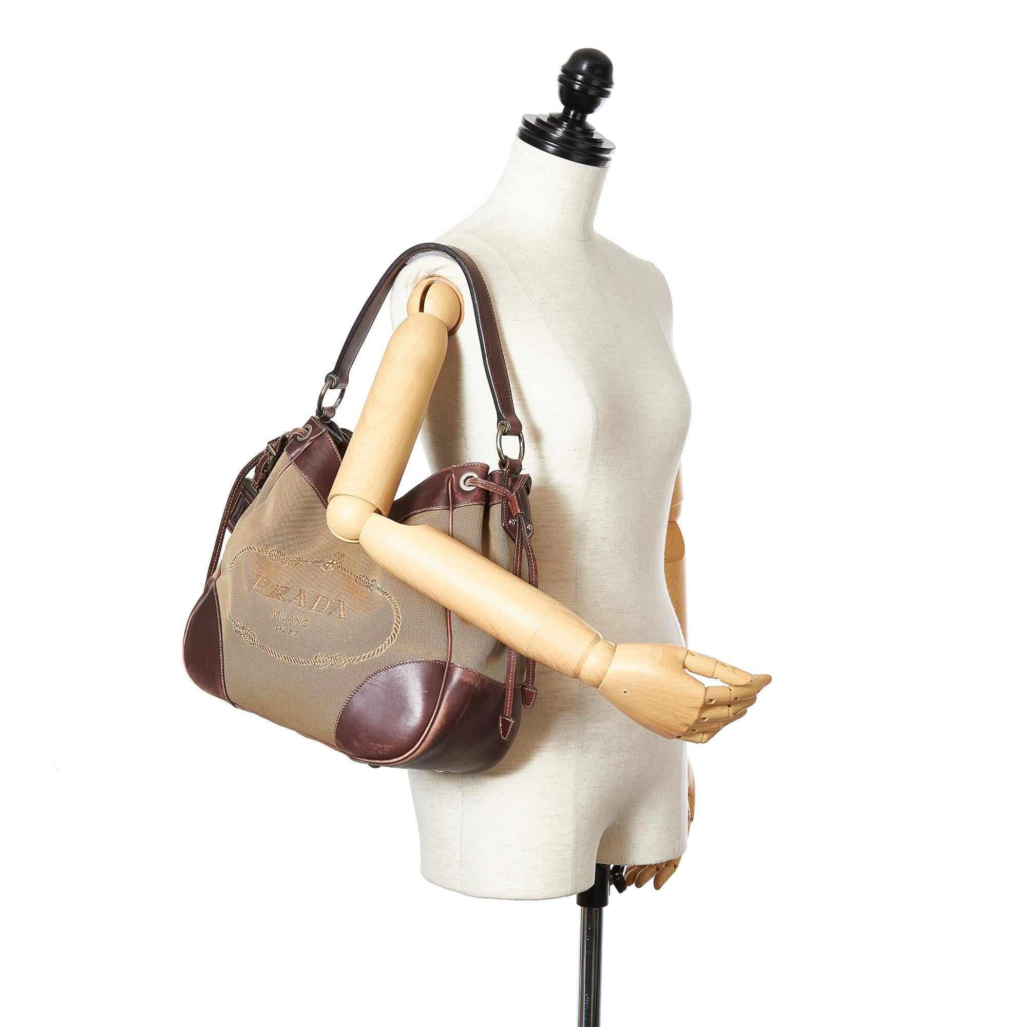 Prada Canapa Logo Canvas Shoulder Bag (SHG-25070)