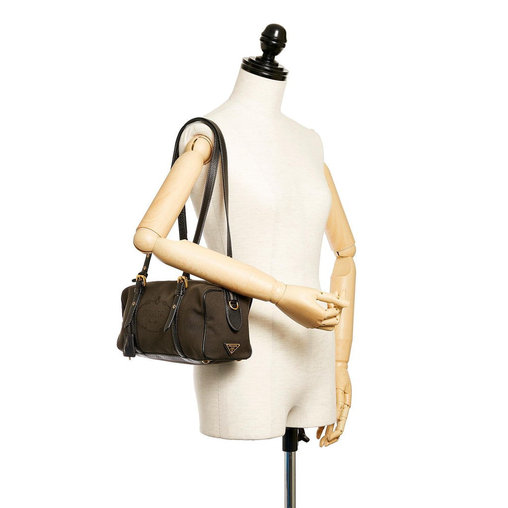 Prada Canapa Logo Canvas Shoulder Bag (SHG-26914)